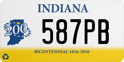 IN license plate 587PB