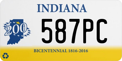 IN license plate 587PC