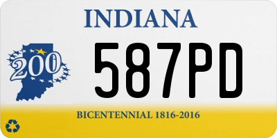 IN license plate 587PD