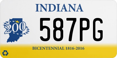 IN license plate 587PG