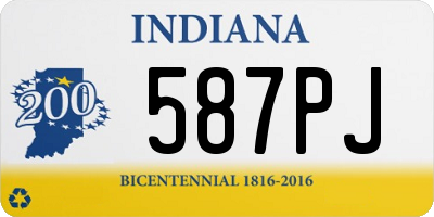 IN license plate 587PJ