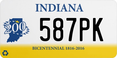 IN license plate 587PK