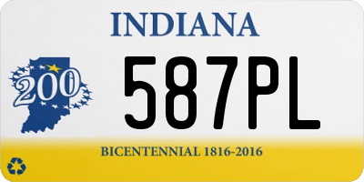 IN license plate 587PL