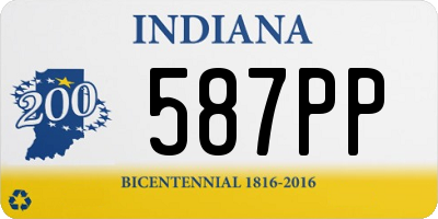 IN license plate 587PP