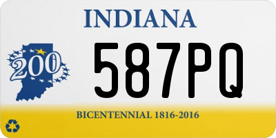 IN license plate 587PQ