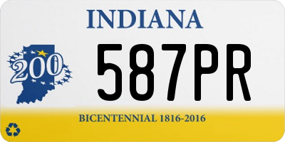 IN license plate 587PR