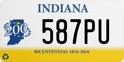 IN license plate 587PU