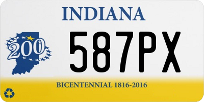 IN license plate 587PX