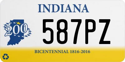 IN license plate 587PZ