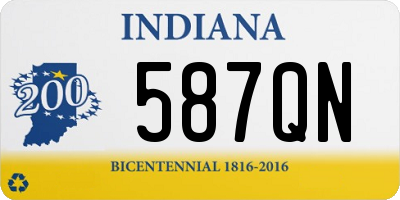 IN license plate 587QN