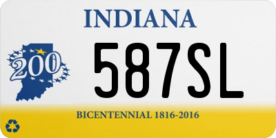 IN license plate 587SL