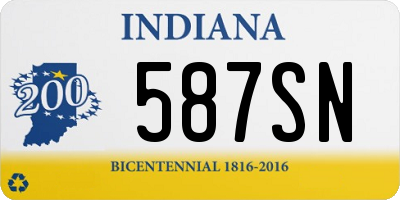 IN license plate 587SN