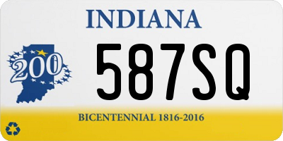 IN license plate 587SQ