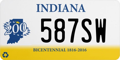 IN license plate 587SW