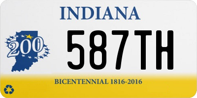 IN license plate 587TH