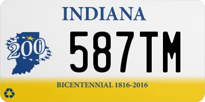 IN license plate 587TM