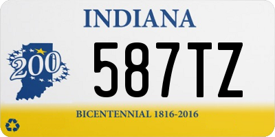 IN license plate 587TZ