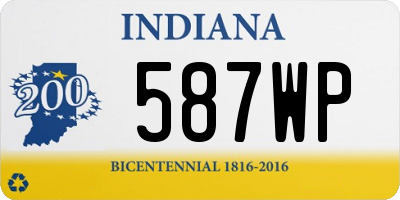 IN license plate 587WP