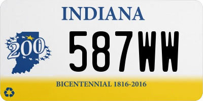 IN license plate 587WW