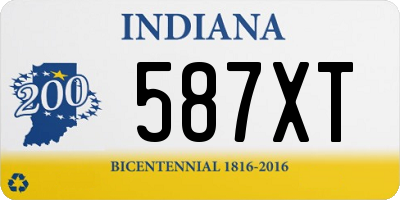 IN license plate 587XT