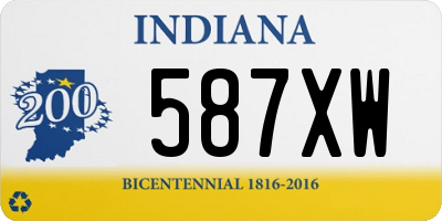 IN license plate 587XW