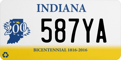 IN license plate 587YA