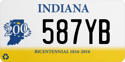 IN license plate 587YB