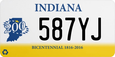 IN license plate 587YJ