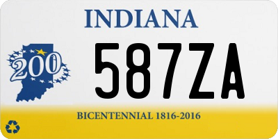 IN license plate 587ZA