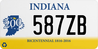 IN license plate 587ZB