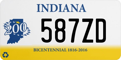 IN license plate 587ZD