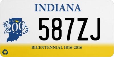 IN license plate 587ZJ