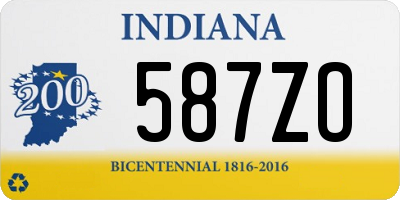 IN license plate 587ZO