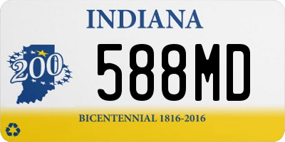 IN license plate 588MD