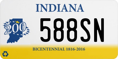 IN license plate 588SN