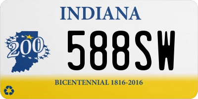 IN license plate 588SW