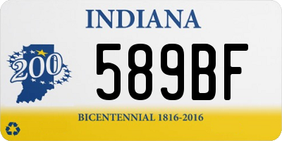 IN license plate 589BF