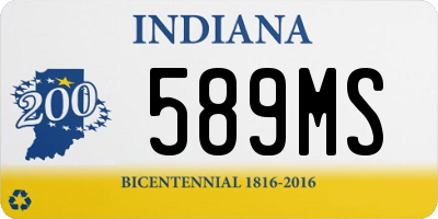 IN license plate 589MS