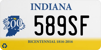 IN license plate 589SF