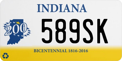 IN license plate 589SK