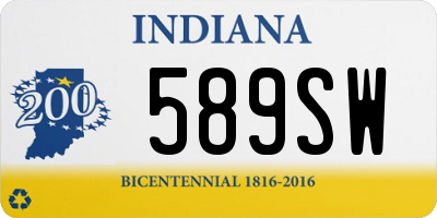 IN license plate 589SW