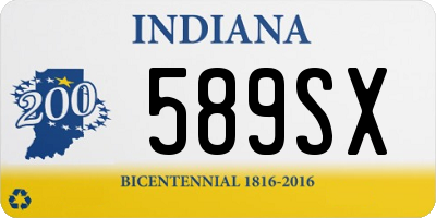 IN license plate 589SX