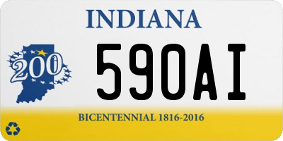 IN license plate 590AI