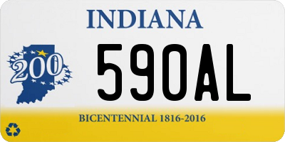 IN license plate 590AL