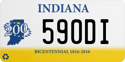 IN license plate 590DI