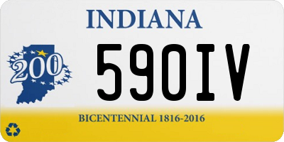 IN license plate 590IV