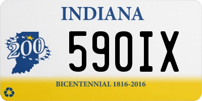 IN license plate 590IX