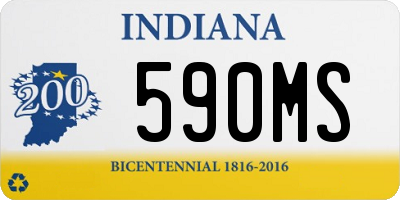 IN license plate 590MS