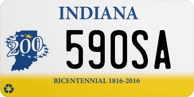 IN license plate 590SA