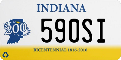 IN license plate 590SI